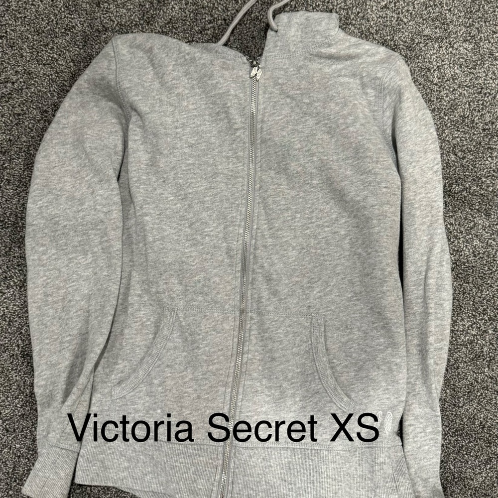 Victoria's Secret Heather Gray Zip-Up Hoodie